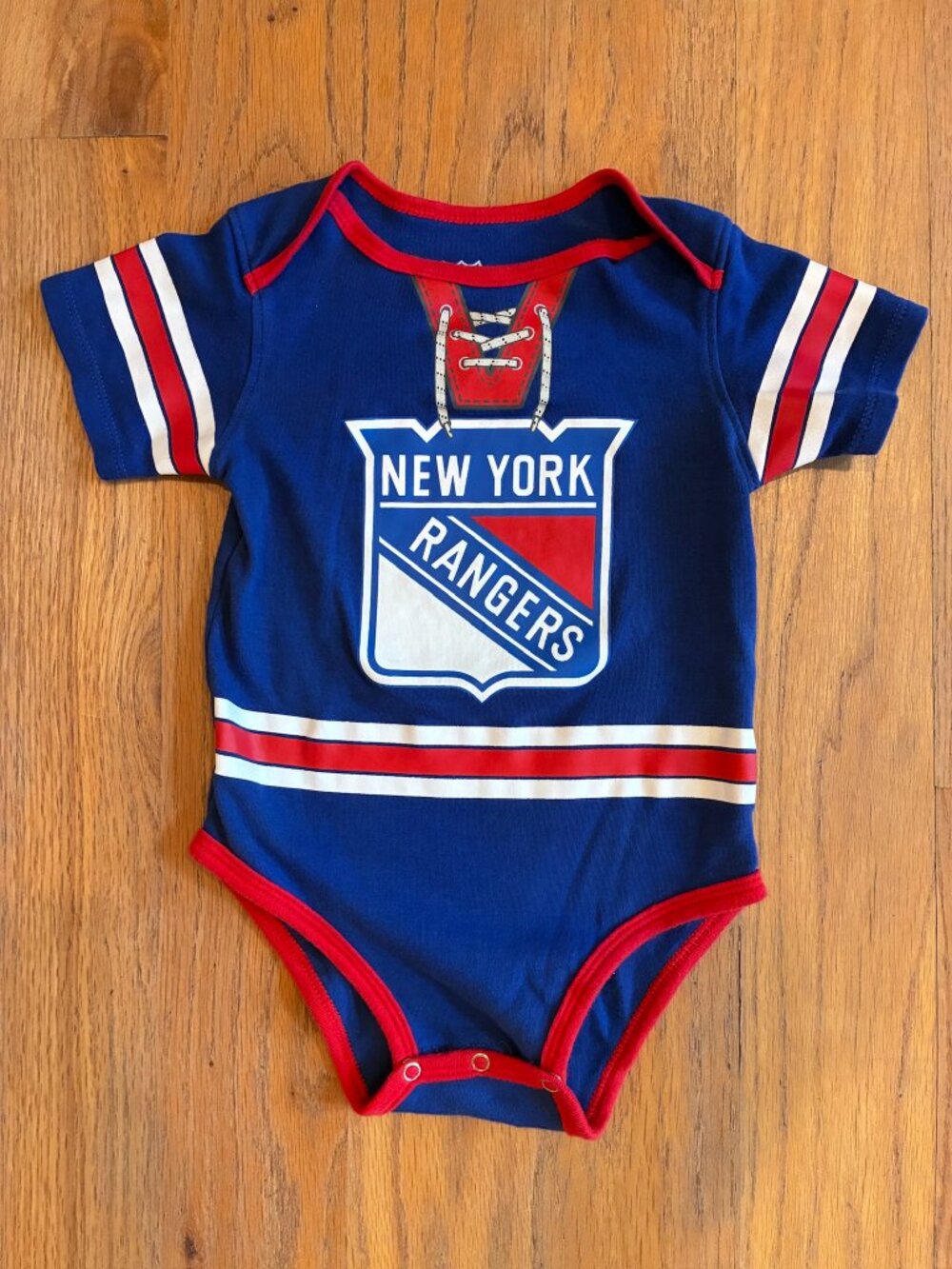 NHL New York Rangers Baby 18M Blue Hockey Jersey Bodysuit Cotton